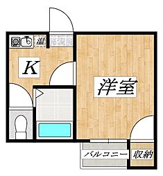 ロイヤル加美北 1Kの間取図画像