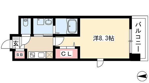 パルティール名駅北 ｜愛知県名古屋市西区菊井2丁目(賃貸マンション1K・3階・24.80㎡)の写真 その2