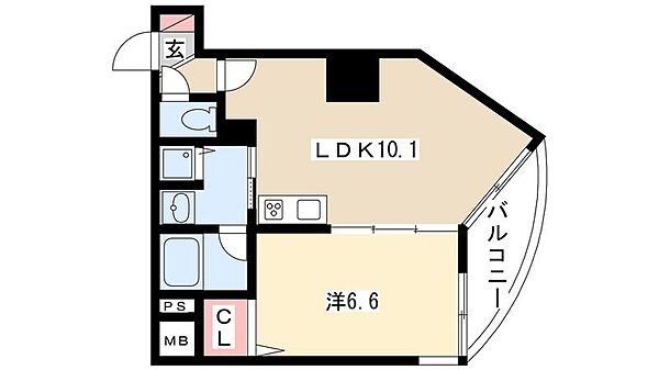 プロシード金山2 ｜愛知県名古屋市中区金山2丁目(賃貸マンション1LDK・7階・38.46㎡)の写真 その2