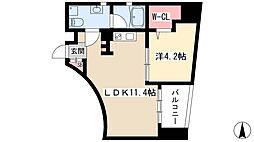 Chateau＆Hotel Meieki-Minami 2nd 7階1LDKの間取り