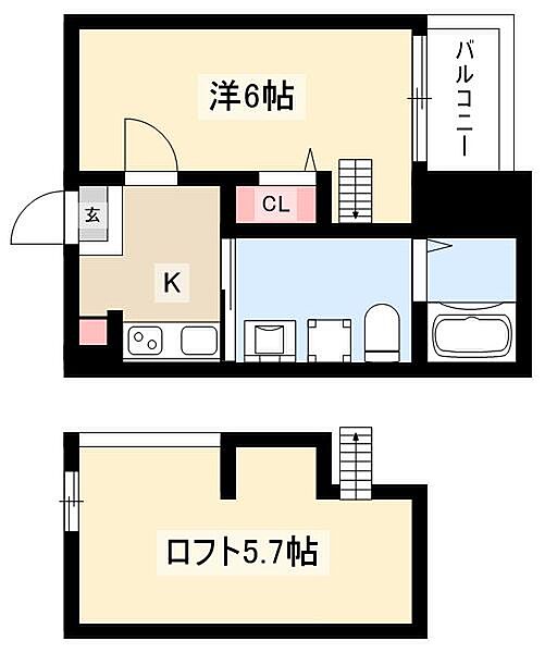 アペラシオン ｜愛知県名古屋市中川区中島新町1丁目(賃貸アパート1K・1階・21.91㎡)の写真 その2