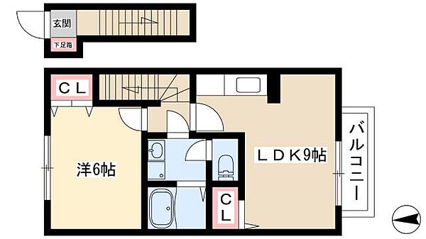 シャトレ中村 ｜愛知県名古屋市中村区中村町9丁目(賃貸アパート1LDK・2階・41.72㎡)の写真 その2