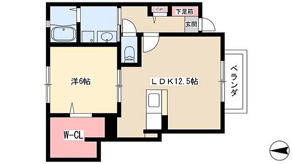 ビラ　カメリヤ ｜愛知県名古屋市中村区森田町3丁目(賃貸アパート1LDK・1階・45.92㎡)の写真 その2