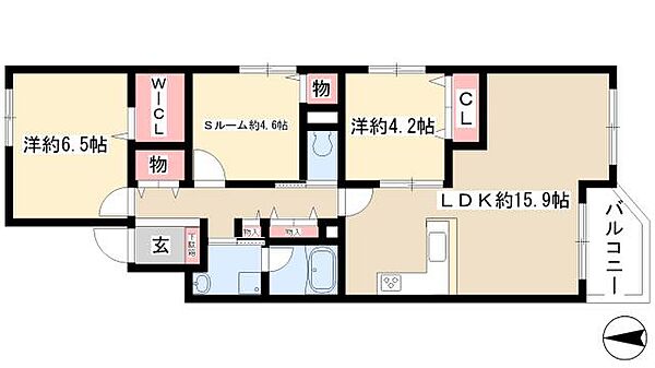 グランスイート敷島 ｜愛知県名古屋市北区敷島町(賃貸マンション2SLDK・2階・73.51㎡)の写真 その2