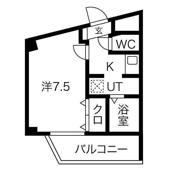 セオークス幅下 ｜愛知県名古屋市西区幅下2丁目(賃貸マンション1K・2階・24.02㎡)の写真 その2