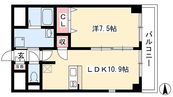 アクシス ｜愛知県名古屋市中区平和1丁目(賃貸マンション1LDK・5階・44.46㎡)の写真 その2