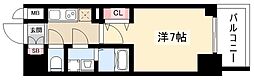 S-RESIDENCE名駅NorthII 7階1Kの間取り