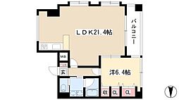 ＴＲＵＳＴＹ千種南 6階1LDKの間取り