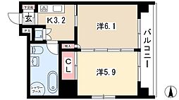 レインボーピア記念橋 1LDKの間取図画像