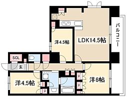 GRANPASEO丸の内 6階3LDKの間取り