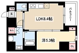 VERITAS IZUMI 9階1LDKの間取り