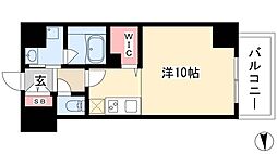 アビタシオン内山 12階ワンルームの間取り