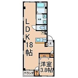 グランレーヴ東別院EAST 1階1LDKの間取り