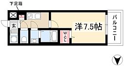 エスリード新栄マルス 13階1Kの間取り