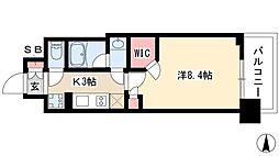 ブランシエスタ泉 14階1Kの間取り