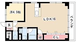 第3フクマルビル 7階1LDKの間取り