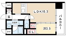東桜コート 6階1LDKの間取り