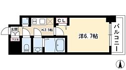 プレサンス名古屋STATIONサティナ 9階1Kの間取り