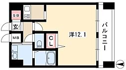 フローライト上前津 9階1Kの間取り