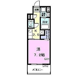 ラタン 5階1Kの間取り