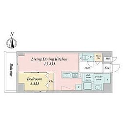 GRANDUKE正木 4階1LDKの間取り
