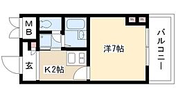 レオパレスFｌａｔ新栄 17階1Kの間取り