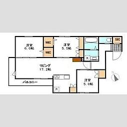 ガーデンコート池下 2階3LDKの間取り
