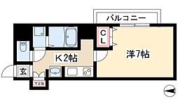 レジデンス名古屋千代田 1Kの間取図画像