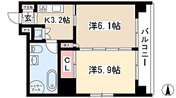 レインボーピア記念橋 1LDKの間取図画像