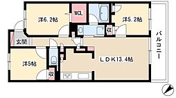 レジディア泉 5階3LDKの間取り