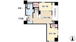 ルーエ錦 8階2LDKの間取り