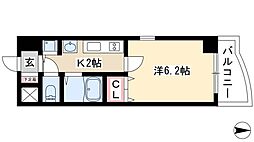 プレサンス泉シティアーク 1Kの間取図画像