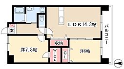 フィール清船 2LDKの間取図画像