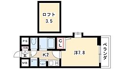 プレサンス名古屋駅前アクシス 1Kの間取図画像