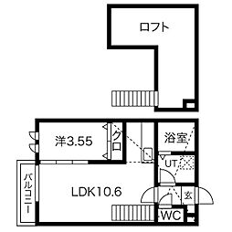 Patina中村公園2 1LDKの間取図画像