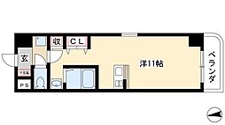 HERMITAGE ワンルームの間取図画像