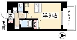 プレサンス名古屋STATIONアライブ ワンルームの間取図画像