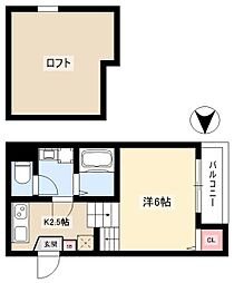 BelleDemeure 1Kの間取図画像
