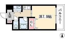 AXIS桜通内山 1Kの間取図画像
