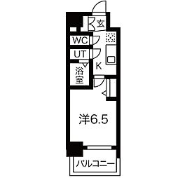 メイクス矢場町2 1Kの間取図画像