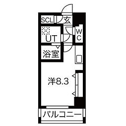 RESIDENCIA泉2 ワンルームの間取図画像