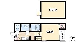 ハミングライフ栄生 1Kの間取図画像
