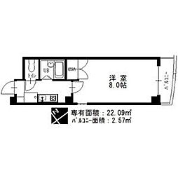 シャトー村瀬・千代田 1Kの間取図画像