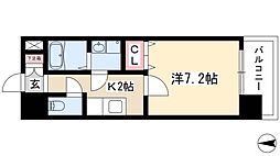 クレシェール大須 1Kの間取図画像