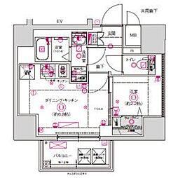 CREST TAPP東別院 1DKの間取図画像