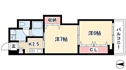 プレステージ名古屋 2Kの間取図画像