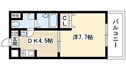 T'sドリーム名駅 1DKの間取図画像