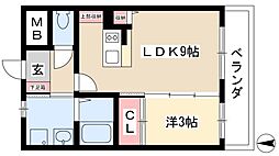 セレーノ 1LDKの間取図画像