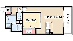 セントピア岡安 1LDKの間取図画像