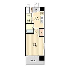 パークフラッツ金山 1Kの間取図画像